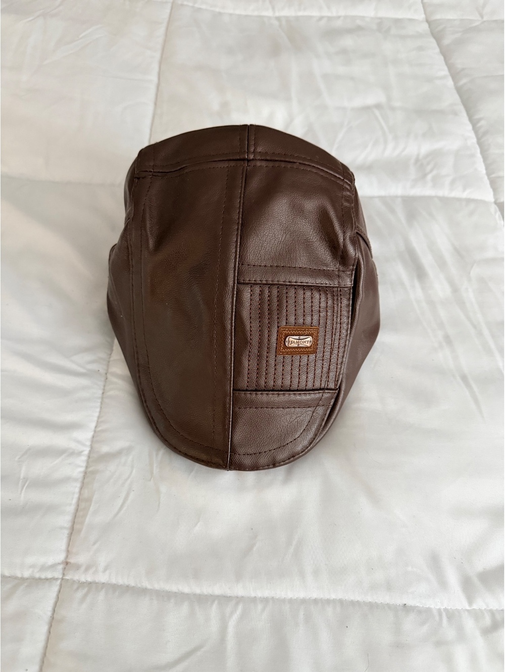 Damont Brown Faux Leather Adjustable Cap